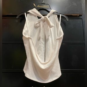 white open back neck tie